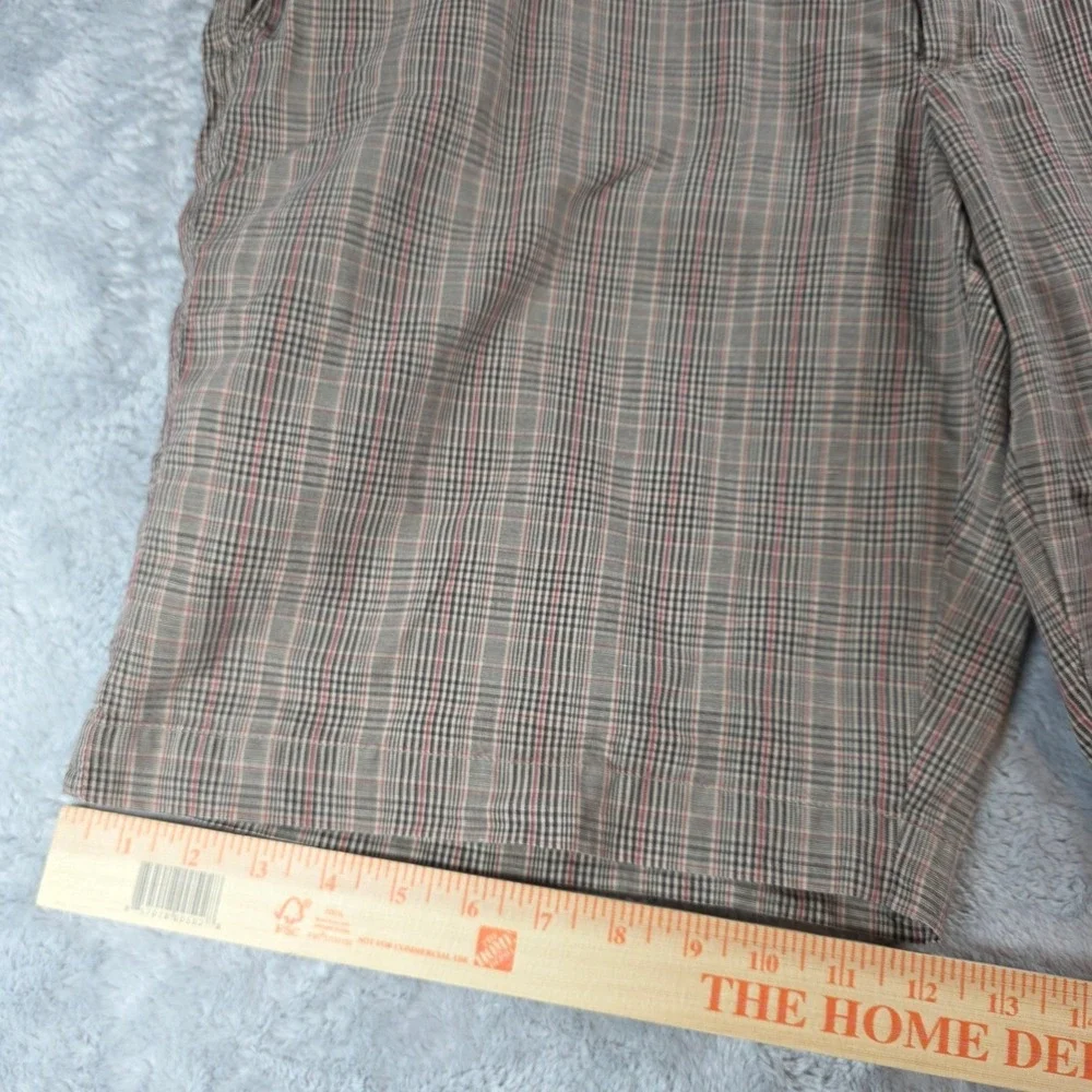 Banana Republic Mens 38 Brown Plaid Cotton‎ Linen Chino Shorts 647028 Summer 09